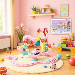 Jouets de voitures à lévitation magnétique 3D DIY, circuit de construction à assembler, <span class=keywords><strong>voiture</strong></span> rechargeable avec lumières pour enfants unisexes - Product Image 3