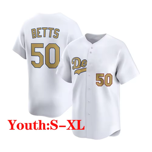 青年17大谷昌平18山本50 Mookie Betts 5弗雷迪·弗里曼美国缝制刺绣儿童棒球运动衫衬衫 - Product Image 6