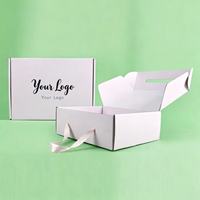 Boîtes rigides en carton ondulé biodégradables avec logo personnalisé pour l'expédition e-commerce, pliables, pour parfums et cils, avec pelliculage mat, récupérables