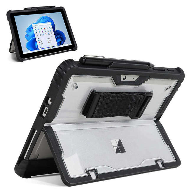 Factory Low Price Wholesale Acrylic Transparent Detachable Rugged Laptop Tablet Case for Microsoft Surface GO 3