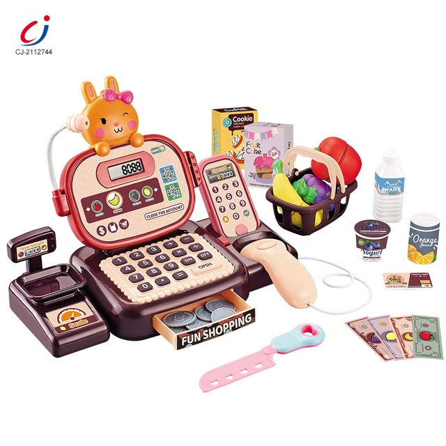 Smart Scanner Calculator Microphone Cash Register Counter Pretend Play Kid Supermarket Simulation Cash Register Toys for Girl