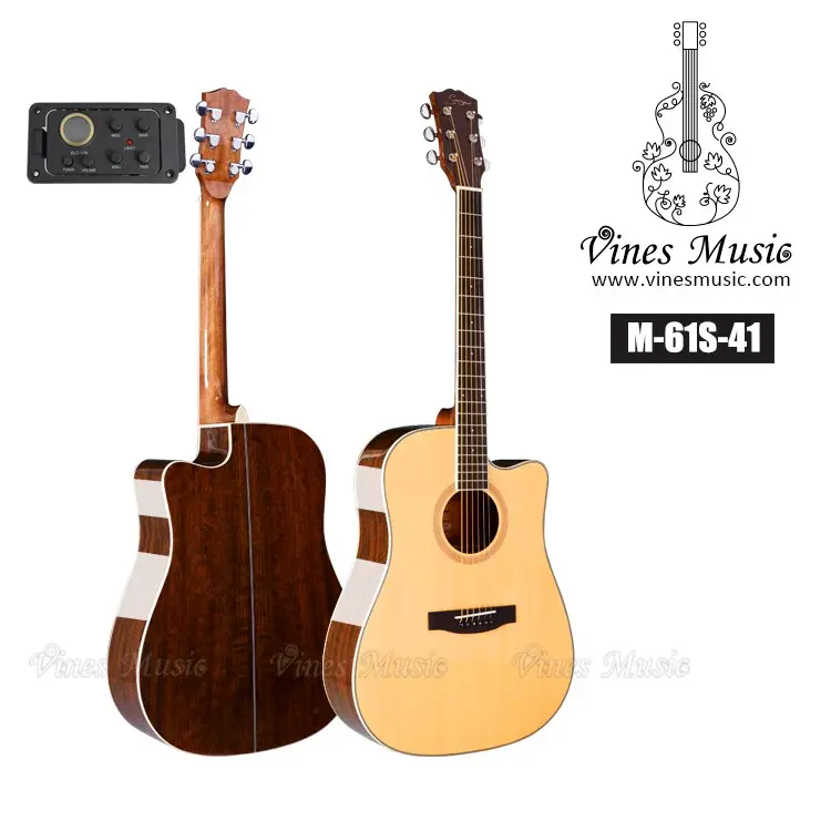 Wholesale musical instruments solid wood top acoustic guitar M-61S-41
