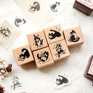 Set de Sellos de Madera Personalizados, Diseño de Logotipo Moderno, Bloque de Tinta Automática, Impresión Manual, Patrones de Tinta, para Maestros, Niños, Oficina, Tarjetas - Product Image 3
