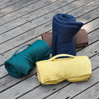 Tapis de voyage matelassé léger et portable pour chien, résistant à l'eau, pliable, avec poignée et bouton, en coton, pour voiture