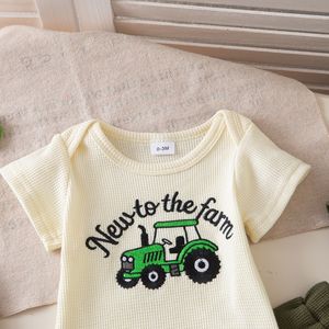 Nouvel ensemble de vêtements pour bébé unisexe en coton respirant à manches courtes, veste, chapeau et pantalon, pour l'été - Product Image 4