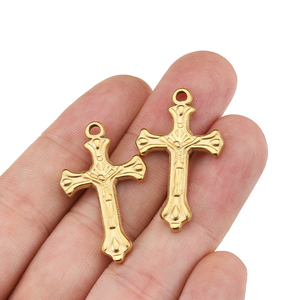 Collar con Colgante de Cruz de Lujo en Oro Auténtico de 18K AU750 Joyería Fina para Mujer Dama Estilo Clásico para Fiesta de Compromiso - Product Image 4