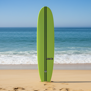 Tabla de Surf Larga Verde Personalizada al por Mayor, de Fibra de Vidrio Epoxi, con Correa y Aletas, para Deportes Acuáticos, Alta Resistencia, Lagos 0008 C - Product Image 1