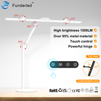 Lámpara de escritorio Led con protección ocular para estudiantes, dormitorio, estudio, trabajo, lectura, lámpara de escritorio plegable de doble cabeza con Base