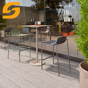 Muebles de exterior, mesa de centro de aluminio cuadrada amarilla, actividad impermeable, mesa de jardín, mesa de comedor al aire libre y juego de sillas - Product Image 6