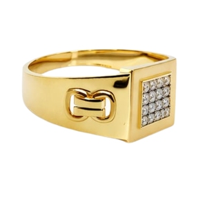 Elegant 22K Gold <b>Mens</b> <b>Ring</b> with Diamond Square Grid Design Stylish Heavy Finger <b>Ring</b> Luxury Jewellery for Daily Wear - Product Image 5