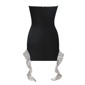 Bandage personnalisé en usine OEM Mini Short <span class=keywords><strong>Club</strong></span> Robes de soirée sexy dos nu pour femmes Soirée - Product Image 6