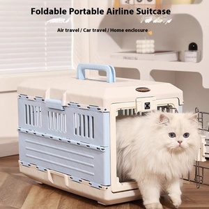 <span class=keywords><strong>Alice</strong></span> hava kutusu katı desen plastik Pet araba kafesi küçük ve orta köpekler ve kediler için düğme kapatma ile kolay katlama - Product Image 2