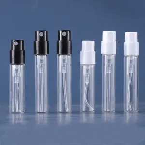 Mini Refillable Empty 1ml 1.5ml 1.8ml 2ml 2.5ml 3ml 5ml Glass Vials With Black White Sprayer For Perfume Tester Sample Bottle