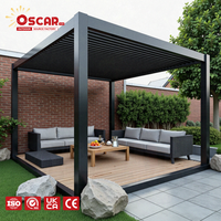 Pergola Bioclimatique Électrique en Aluminium à Lames Orientables pour Jardin, Villa, Cour et Utilisation Extérieure