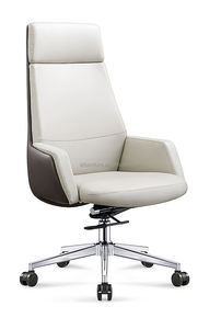 Chaise de bureau de direction ergonomique de luxe en similicuir PU orange de haute qualité, moderne, pour le travail et le bureau - Product Image 3