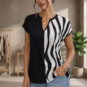 Blusa de tela ancha bordada con detalles de encaje para mujer, cuello mandarín, manga larga, color crudo liso, venta al por mayor - Product Image 2