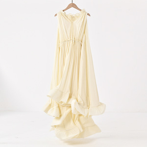 Vestido Longo Elegante Vintage de Primavera para Mulheres, Corte Solto, Decote em V, Com Renda e Babados - Product Image 2