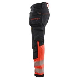 BLAKLADER - 112516489955D88 Hi-Vis <b>trousers</b> 4-way <b>stretch</b> <b>Black</b>/Red hi-vis - EAN 7330509913758 HI-VIS WORKWEAR - Product Image 3