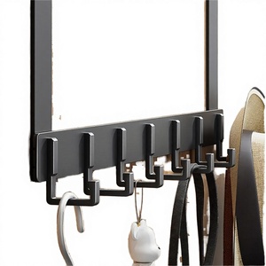 Over the Door <b>Hooks</b> Modern Aluminum Door Hanger <b>Hook</b> with 6 <b>Hooks</b> Hanging Coat Rack Towel Bag Robe Hat Flexible Design Rail - Product Image 3