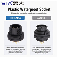 Conector Impermeable IP67 de Plástico Equivalente a ALTW de 5/8"-27UNS, Macho y Hembra, para Montaje en Panel de PCB, 2, 3, 4, 5, 6, 8, 10, 12 Pines