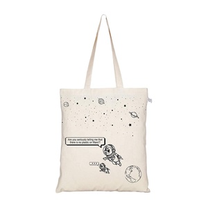 Sac fourre-tout en toile de coton écologique, moyen, motif lettres tendance, emballage élégant inclus, fermeture éclair - Product Image 2