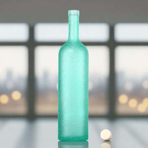 Refillable <strong>Special</strong> Whisky Liquor <strong>Gin</strong> 750ml Transparent Round Empty Creative Packaging Glass Bottle With Cork Lid - Product Image 1