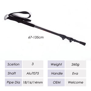 Bâtons <span class=keywords><strong>de</strong></span> <span class=keywords><strong>randonnée</strong></span> télescopiques pliables, pôle <span class=keywords><strong>de</strong></span> Trekking en fibre <span class=keywords><strong>de</strong></span> carbone, vente en gros, - Product Image 2