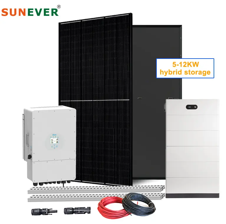 5kw 8kw 10kw 12kw Huis Compleet Kit Zonnestelsel Home Power Zonne-Energie Set Zonnepaneel Systeem