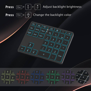 แป้นพิมพ์ตัวเลขไร้สาย 35 ปุ่ม RGB แบ็คไลท์ 2.4G แป้นพิมพ์ตัวเลขภายนอกแบบชาร์จไฟได้ - Product Image 4