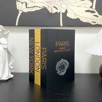 Boîte rigide décorative de luxe en carton doré avec logo personnalisé, en forme de livre, faux livre décoratif creux, pour table basse ou étagère, coffret cadeau rigide.