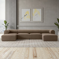 Ensemble de canapés de luxe pour salon, mobilier d'intérieur modulaire en cuir, 6 pièces, canapé en U, sectionnel, à vendre