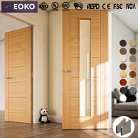 Porte en bois d'ingénierie imperméable EOKO pour appartement, style Shaker, finition apprêtée, vente en gros