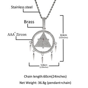 Nouveauté Bijoux Hip Hop Mode Géométrique Vintage Collier Pendentif Roue de la Sagesse du Millénaire - Product Image 2