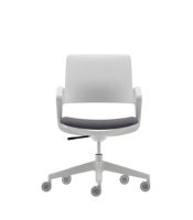 Chaise de travail pivotante en maille, siège ergonomique réglable en hauteur avec accoudoirs fixes pour le personnel de bureau