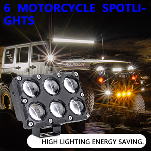Faro LED para Motocicleta, Doble Color, 6/8/10 Lentes, IP67 Impermeable, Luces Antiniebla para Autos, Camionetas, ATV, Jeeps MO-225 - Product Image 3