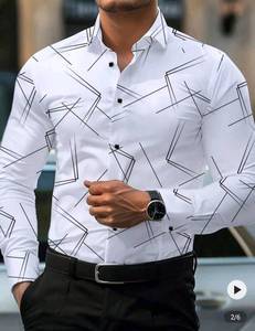 Camisa <span class=keywords><strong>de</strong></span> <span class=keywords><strong>Trabajo</strong></span> <span class=keywords><strong>de</strong></span> Verano para Hombre, <span class=keywords><strong>Manga</strong></span> <span class=keywords><strong>Larga</strong></span>, Cierre <span class=keywords><strong>de</strong></span> Botón, Tejido <span class=keywords><strong>con</strong></span> Estampado Digital - Product Image 6