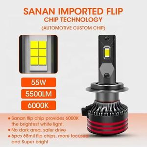 Đèn pha ô tô <span class=keywords><strong>LED</strong></span> siêu sáng M8 130W 12000LM, công suất cao, chiếu sáng tự động cho xe hơi H3 H4 H7 9005 9006 6000K - Product Image 4