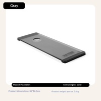 Table pliante de camping en plein air IGT en verre trempé, cuisine portable, couleur gris