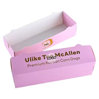 Boîte à hot-dogs coréens haut de gamme personnalisée avec fermeture magnétique, pelliculage mat, gaufrage, matériaux recyclés, jetable, qualité alimentaire