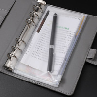 Classeur budgétaire A4, A5, A6, A7, pochette transparente avec fermeture à glissière et 6 anneaux, pochette de remplissage en plastique PVC