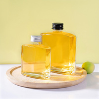 Bouteille en verre carrée vide pour whisky et spiritueux, transparente, avec bouchon à vis argenté, prix d'usine, vente en gros