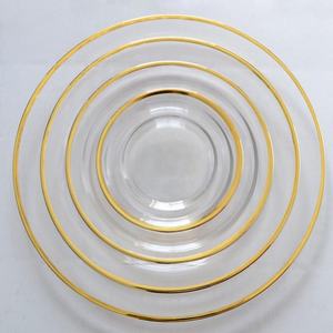 现代金圈玻璃充电板婚礼活动餐桌装饰/婚礼装饰餐具餐具玻璃充电板 - Product Image 5