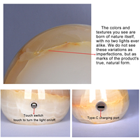 Lampe de table LED moderne en céramique et marbre naturel, écologique, étanche, multicolore, pour salon, avec abat-jour, batterie incluse, 50 000 heures d'autonomie