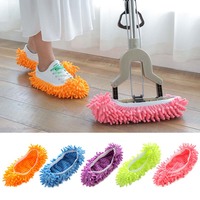 Sur-Chaussures Serpillière Lavables en Microfibre Chenille pour Nettoyage des Sols et Époussetage