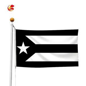 Commercio all'ingrosso Su Ordinazione di 4x6 ft nero e bianco puerto rico puerto rican bandiere