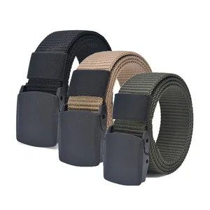 Wholesale Cheap Men's Nylon Fabric Belt Plastic Buckle Outdoor Tactical Belt Hunting Hiking Sports Belt