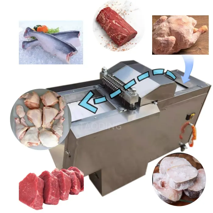 Máquina de corte de frango inteiro Sérvia máquina de corte de carne usada máquina de corte de cubos de carne de porco congelada