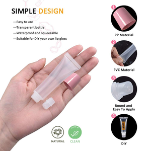Wholesale Custom Empty <b>Plastic</b> Squeeze Lipgloss Eye Cream Lotion <b>Tube</b> Multiple Brush Head Soft Cosmetic Packaging Slender <b>Tube</b> - Product Image 3
