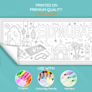 Pafu Ramadan Eid <span class=keywords><strong>cadeau</strong></span> pour les enfants effaçable réutilisable Eid Mubarak coloriage affiche - Product Image 2