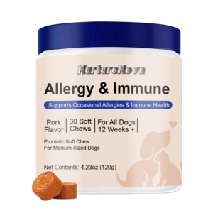 <span class=keywords><strong>Friandises</strong></span> à mâcher molles pour chiens : Soulagement des allergies et soutien immunitaire, à l'huile de chanvre et probiotiques, sans céréales, pour la santé de tous les chiens - Product Image 1
